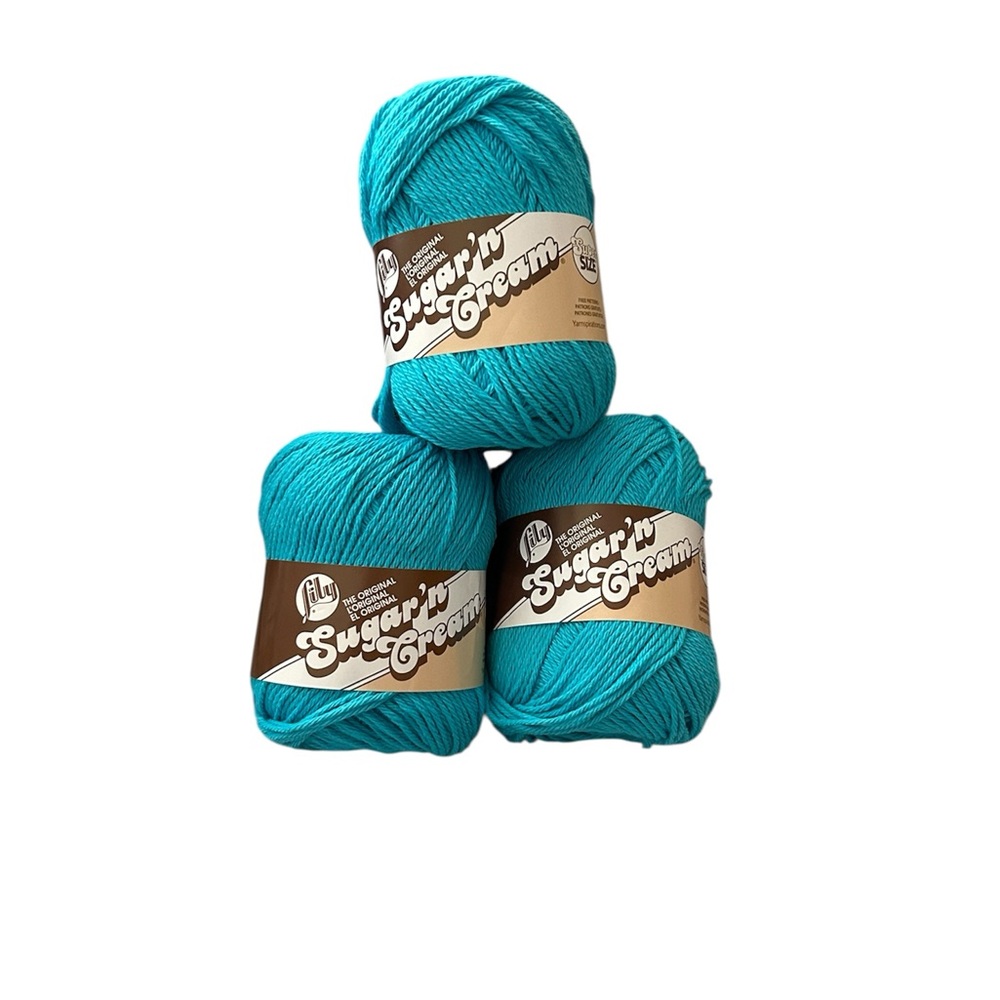Lily Sugar'n Cream Cotton Yarn in Bright Blue